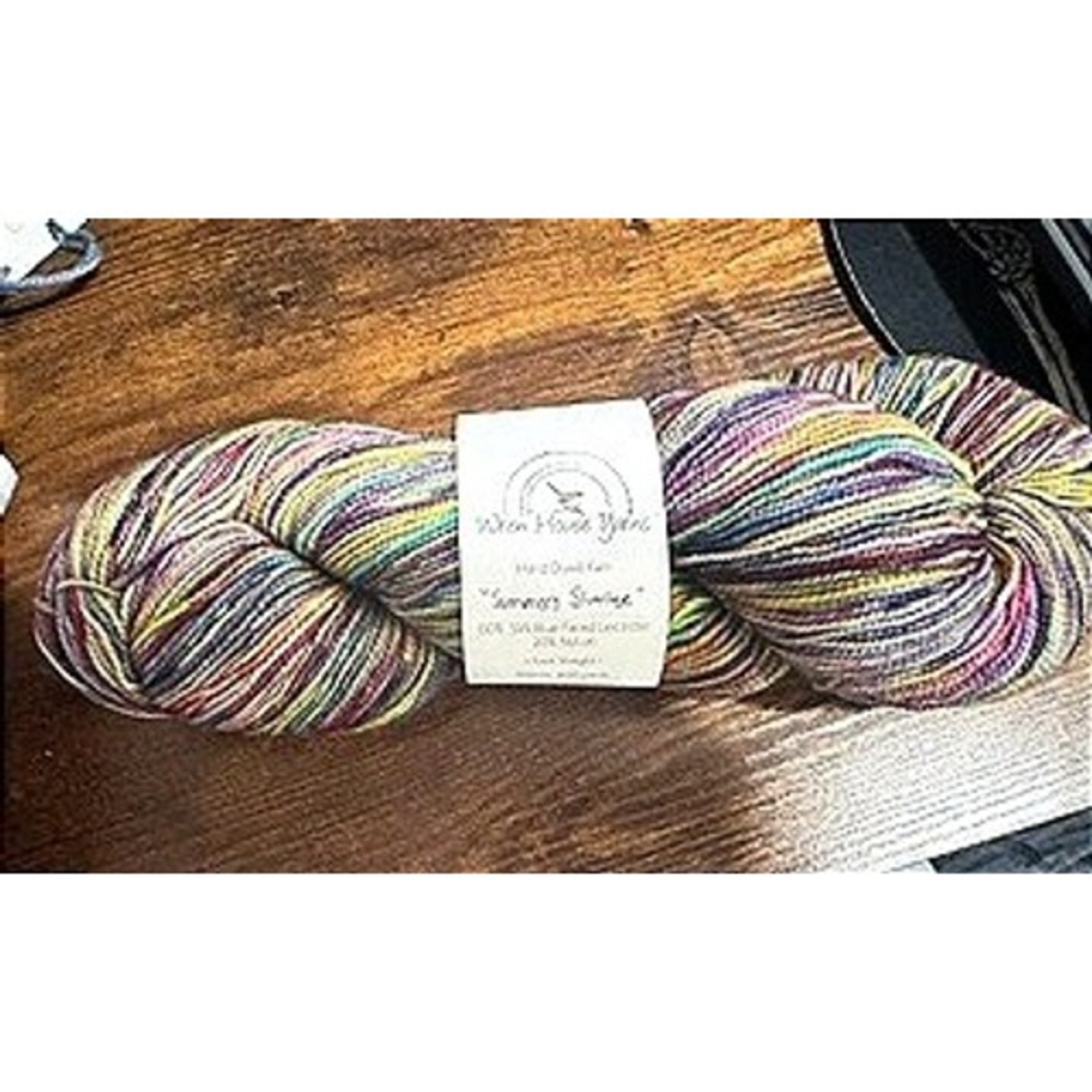 Wren House Yarns Summers Slumber Hand Dyed Yarn OS Multi New BFL Nylon Sock 400y